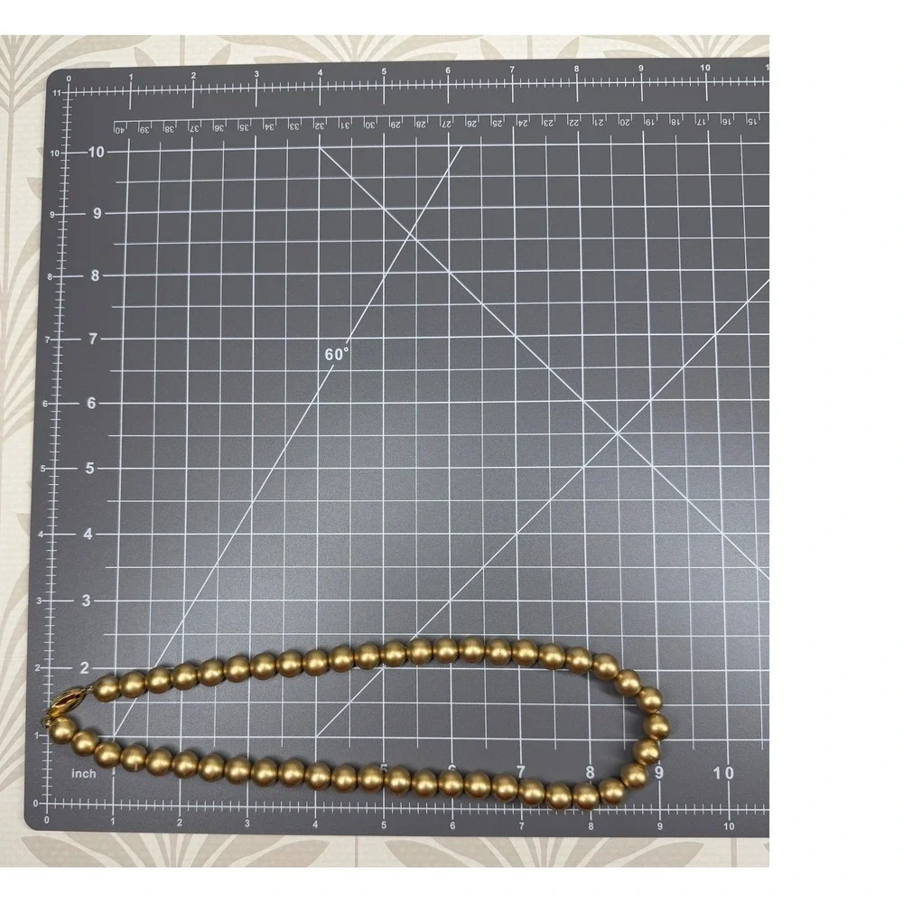 Richelieu Vintage Gold Faux Pearl Strand Necklace Choker Clasp 18 Inch 60s